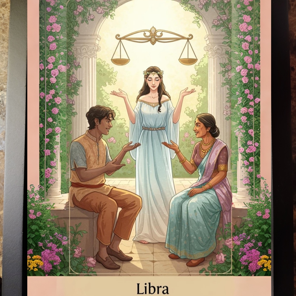 Libra Tarot Art Print In A Frame 8x10